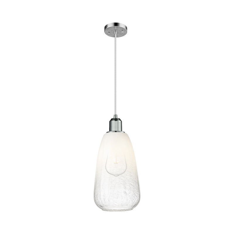 Innovations Brookhaven Almond 6in 1-Light Mini Pendant | Industrial Polished Chrome and Opal Glass | Kitchen Island & Dining | Model 900-1P-PC-G480-6OP