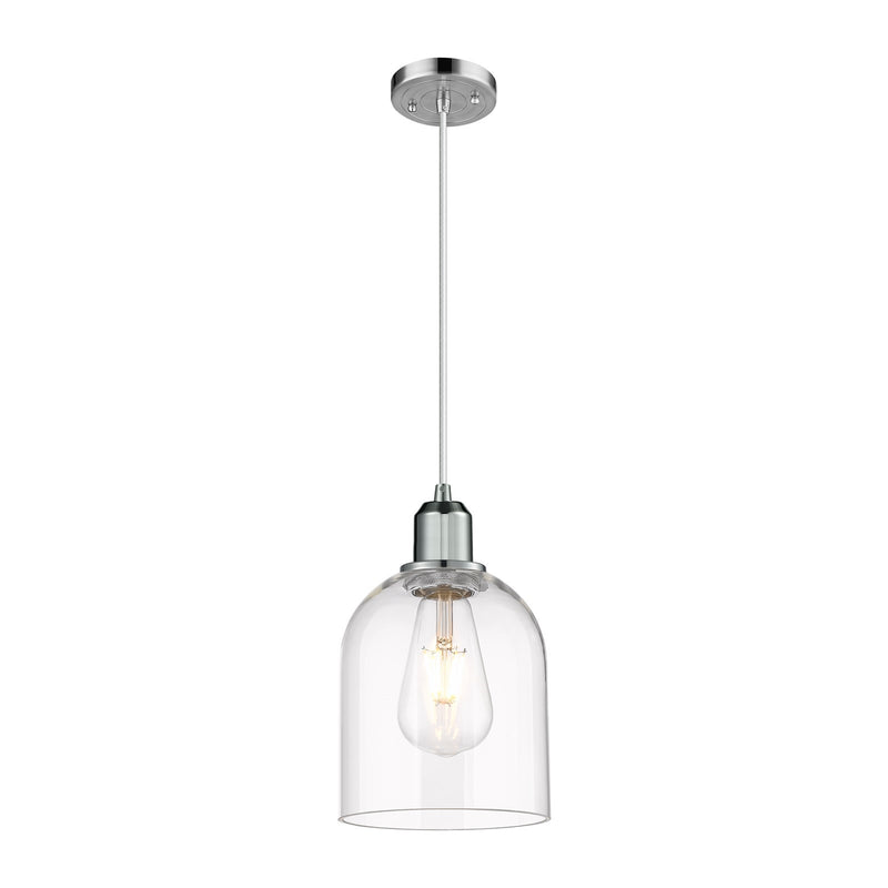 Innovations Bella 6in 1-Light Mini Pendant | Industrial Polished Chrome Steel and Clear Glass | Kitchen Island & Dining Room | Model 900-1P-PC-G558-6CL