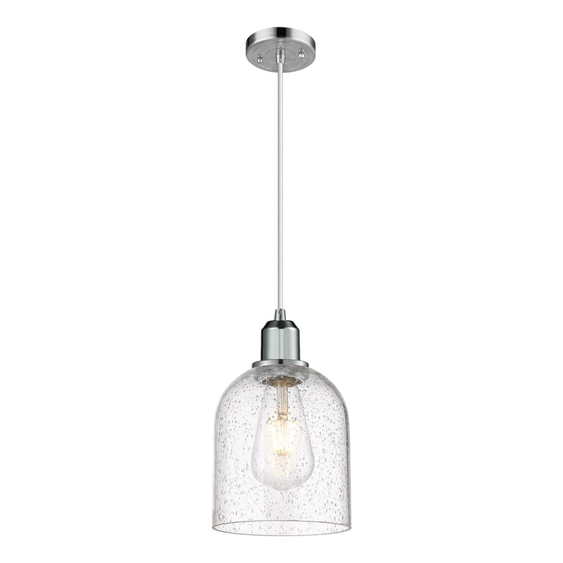 Innovations Bella 6in 1-Light Mini Pendant | Industrial Polished Chrome Steel and Seedy Glass | Kitchen Island & Dining Room | Model 900-1P-PC-G558-6SDY