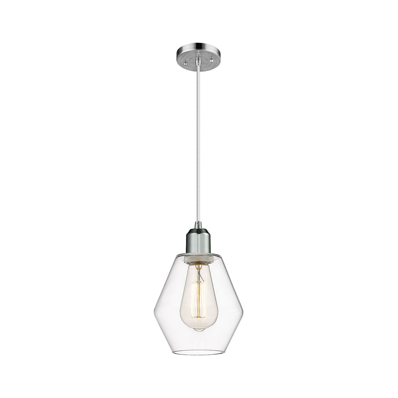 Innovations Cindyrella 6in 1-Light Mini Pendant | Industrial Polished Chrome Steel and Clear Glass | Kitchen Island & Dining Room | Model 900-1P-PC-G652-6