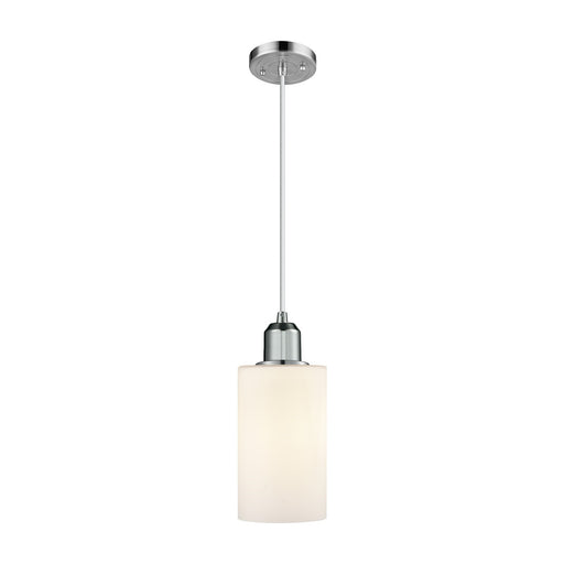 Innovations Clymer 4in 1-Light Mini Pendant | Industrial Polished Chrome Steel and Matte White Glass | Kitchen Island & Dining Room | Model 900-1P-PC-G801