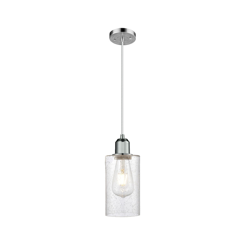 Innovations Clymer 4in 1-Light Mini Pendant | Industrial Polished Chrome Steel and Seedy Glass | Kitchen Island & Breakfast Bar | Model 900-1P-PC-G804