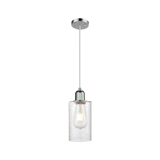 Innovations Clymer 4in 1-Light Mini Pendant | Industrial Polished Chrome Steel and Seedy Glass | Kitchen Island & Breakfast Bar | Model 900-1P-PC-G804
