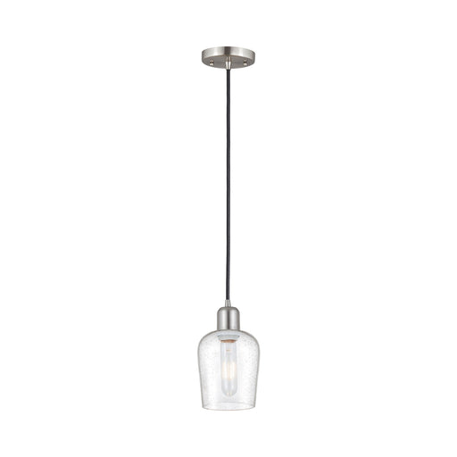 Innovations Remy 5in 1-Light Mini Pendant | Industrial Brushed Satin Nickel Steel and Seedy Glass | Kitchen Island & Dining Room | Model 900-1P-SN-G4204