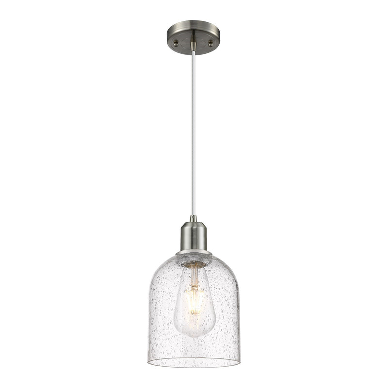 Innovations Bella 6in 1-Light Mini Pendant | Industrial Brushed Satin Nickel and Seedy Glass | Kitchen Island & Dining Room | Model 900-1P-SN-G558-6SDY