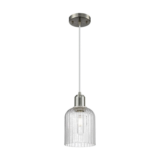 Innovations Bridal Veil 5in 1-Light Mini Pendant | Industrial Brushed Satin Nickel Steel and Seedy Glass | Kitchen Island & | Model 900-1P-SN-G559-5SDY