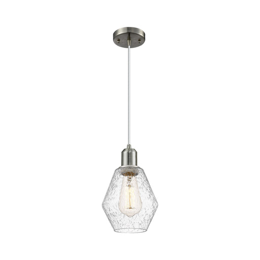 Innovations Cindyrella 6in 1-Light Mini Pendant | Industrial Brushed Satin Nickel Steel and Seedy Glass | Kitchen Island & Dining | Model 900-1P-SN-G654-6