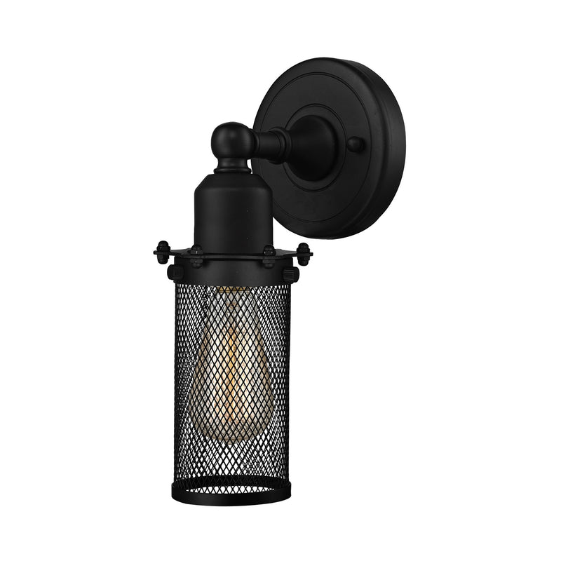 Innovations Quincy Hall 1-Light Wall Sconce | Industrial Matte Black Steel and Cast Brass with Matte Black Metal Shade | Model 900-1W-BK-CE219-BK-LED