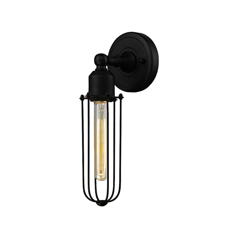 Innovations Muselet 1-Light Wall Sconce | Industrial Matte Black Steel and Cast Brass with Matte Black Metal Shade | Living | Model 900-1W-BK-CE225-BK-LED