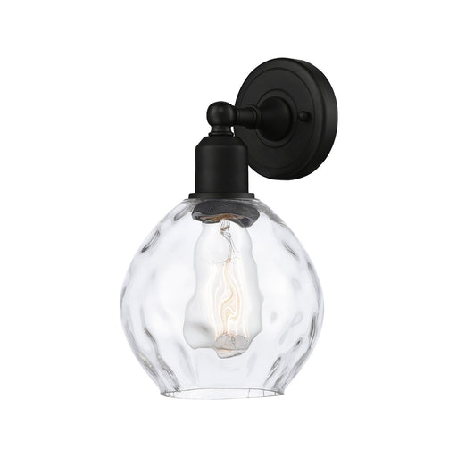 Innovations Waverly 6.25in 1-Light Wall Sconce | Industrial Matte Black Steel and Clear Glass | Bedroom & Hallway Accent | Model 900-1W-BK-G362