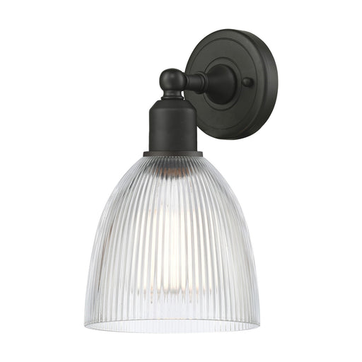 Innovations Castile 6in 1-Light Wall Sconce | Industrial Oil Rubbed Bronze Steel and Clear Glass | Living Room & Hallway Accent | Model 900-1W-OB-G382