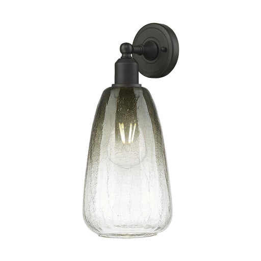 Innovations Brookhaven Almond 6in 1-Light Wall Sconce | Industrial Oil Rubbed Bronze Steel and Slate Glass | Damp Rated Hallway | Model 900-1W-OB-G480-6SL