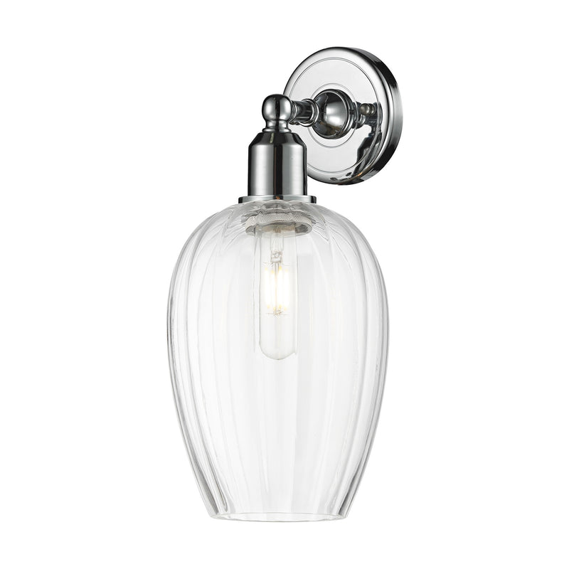 Innovations Preston Flute 6.25in 1-Light Wall Sconce | Industrial Polished Chrome and Clear Glass | Bathroom & Hallway Accent | Model 900-1W-PC-G457-6CL
