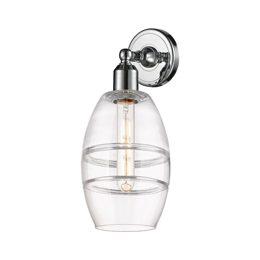 Innovations Vaz 6in 1-Light Wall Sconce | Industrial Polished Chrome and Clear Glass | Bathroom & Hallway Accent | Model 900-1W-PC-G557-6CL