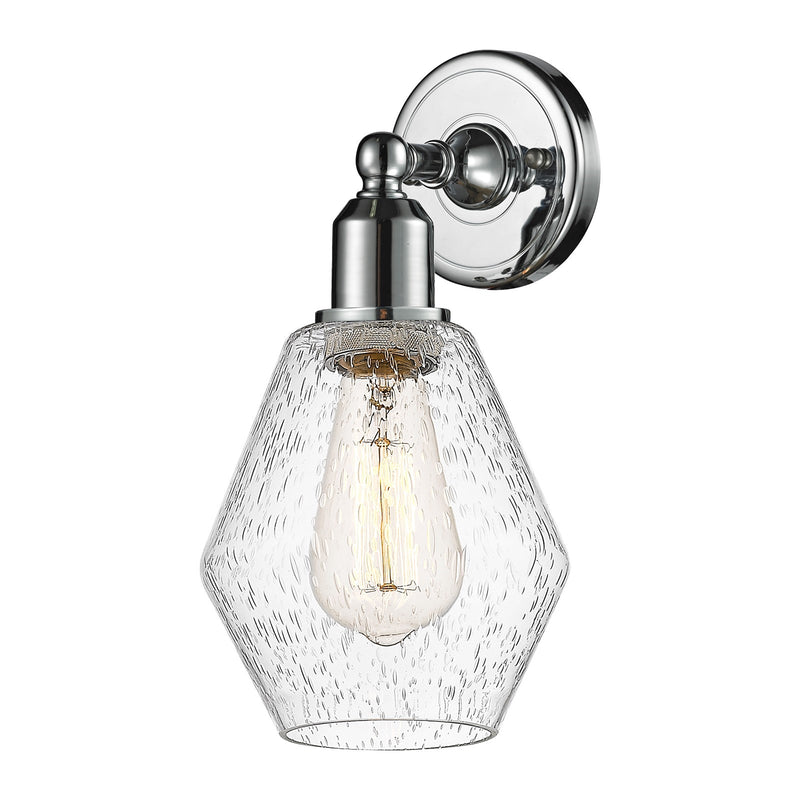 Innovations Cindyrella 6in 1-Light Wall Sconce | Industrial Polished Chrome and Seedy Glass | Bathroom & Hallway Accent | Model 900-1W-PC-G654-6