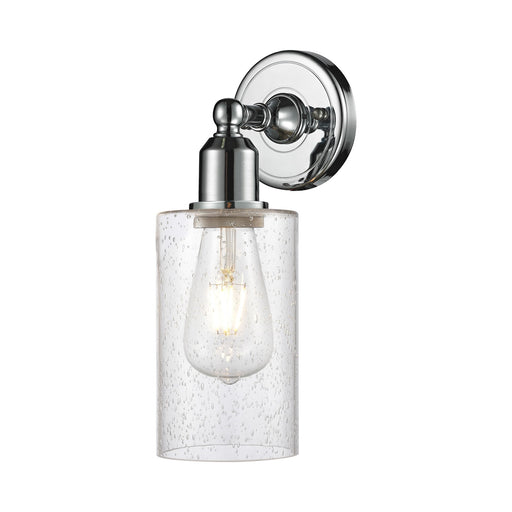 Innovations Clymer 4in 1-Light Wall Sconce | Industrial Polished Chrome Steel and Seedy Glass | Bathroom & Hallway Accent | Model 900-1W-PC-G804