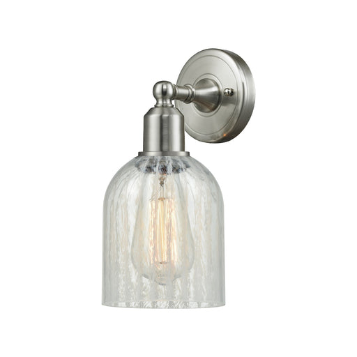 Innovations Caledonia 5in 1-Light Wall Sconce | Industrial Brushed Satin Nickel and Mouchette Glass | Bedroom & Hallway Accent | Model 900-1W-SN-G2511