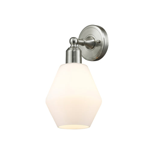 Innovations Cindyrella 6in 1-Light Wall Sconce | Industrial Brushed Satin Nickel and Cased Matte White Glass | Hallway & Bathroom | Model 900-1W-SN-G651-6