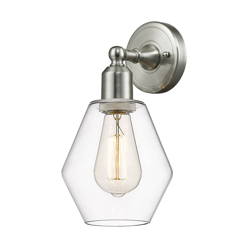 Innovations Cindyrella 6in 1-Light Wall Sconce | Industrial Brushed Satin Nickel and Clear Glass | Hallway & Bathroom | Model 900-1W-SN-G652-6