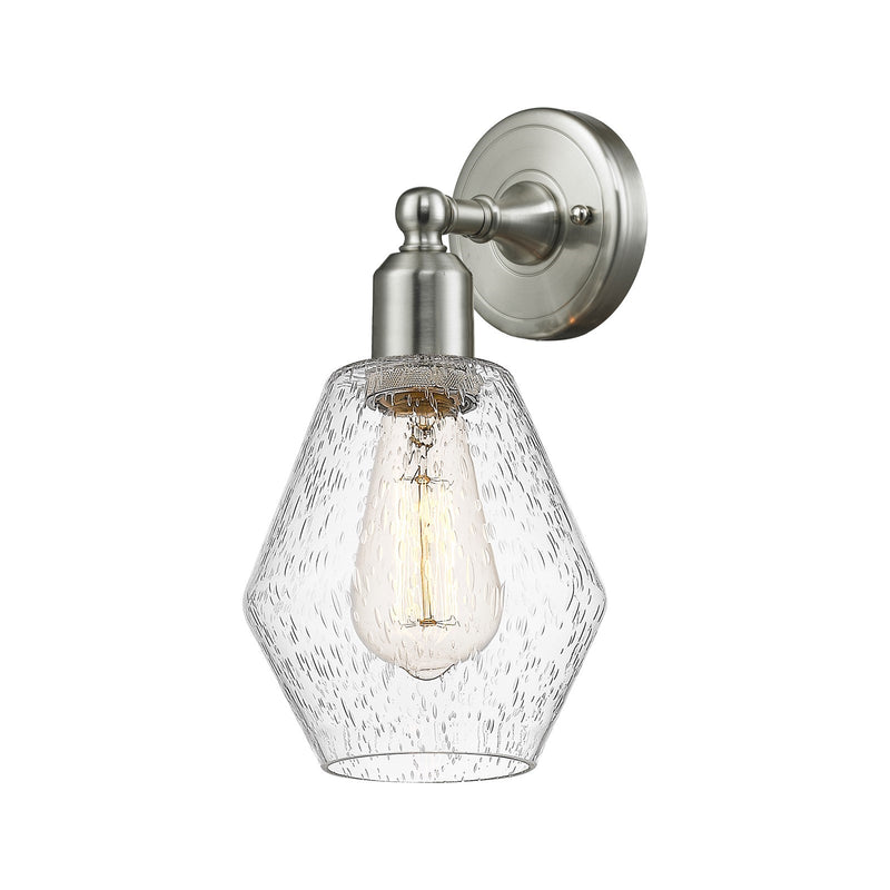 Innovations Cindyrella 6in 1-Light Wall Sconce | Industrial Brushed Satin Nickel and Seedy Glass | Hallway & Bathroom | Model 900-1W-SN-G654-6