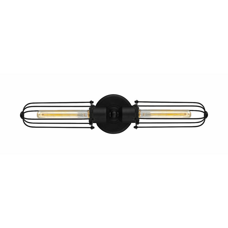 Innovations Muselet 22in 2-Light Bath Vanity | Industrial Matte Black Steel and Cast Brass with Matte Black Metal Shade | Model 900-2W-BK-CE225-BK