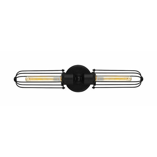 Innovations Muselet 22in 2-Light Bath Vanity | Industrial Matte Black Steel and Cast Brass with Matte Black Metal Shade | Model 900-2W-BK-CE225-BK-LED