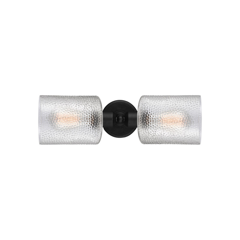 Innovations Cobbleskill 17in 2-Light Linear Bath Vanity Light | Industrial Matte Black Steel and Clear Glass | Bathroom Vanity | Model 900-2W-BK-G112