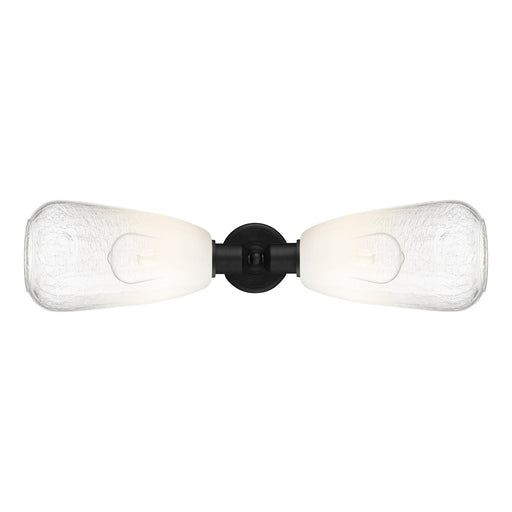 Innovations Brookhaven Almond 25in 2-Light Linear Bath Vanity | Industrial Matte Black Steel and Opal Glass | Bathroom Vanity & | Model 900-2W-BK-G480-6OP