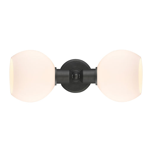 Innovations Athens 15in 2-Light Linear Bath Vanity | Industrial Oil Rubbed Bronze Steel and Matte White Glass | Bathroom Vanity | Model 900-2W-OB-G121-6