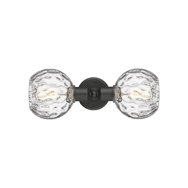 Innovations Athens Water Glass 15in 2-Light Linear Bath Vanity | Industrial Oil Rubbed Bronze Steel and Clear Glass | Bathroom | Model 900-2W-OB-G1215-6