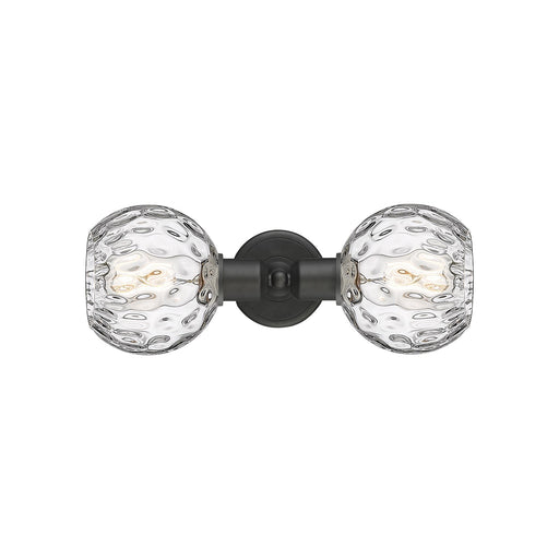 Innovations Athens Water Glass 15in 2-Light Linear Bath Vanity | Industrial Oil Rubbed Bronze Steel and Clear Glass | Bathroom | Model 900-2W-OB-G1215-6