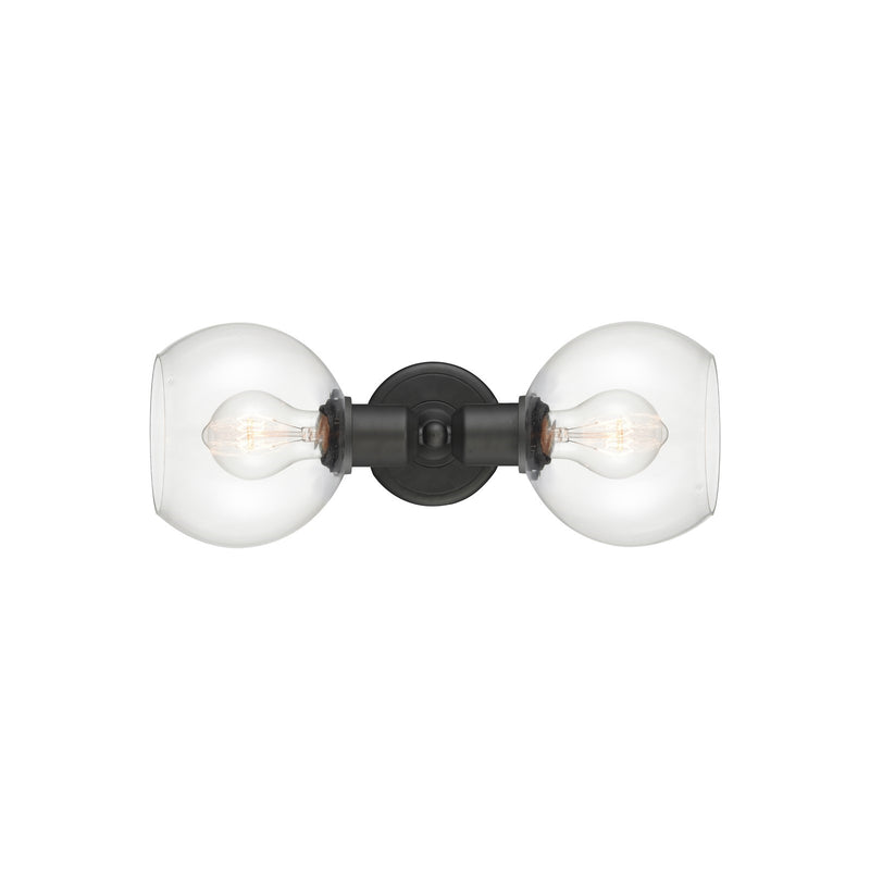 Innovations Athens 15in 2-Light Bath Vanity Light | Industrial Oil Rubbed Bronze and Clear Glass | Bathroom Vanity | 15 x 5.88 in | Model 900-2W-OB-G122-6