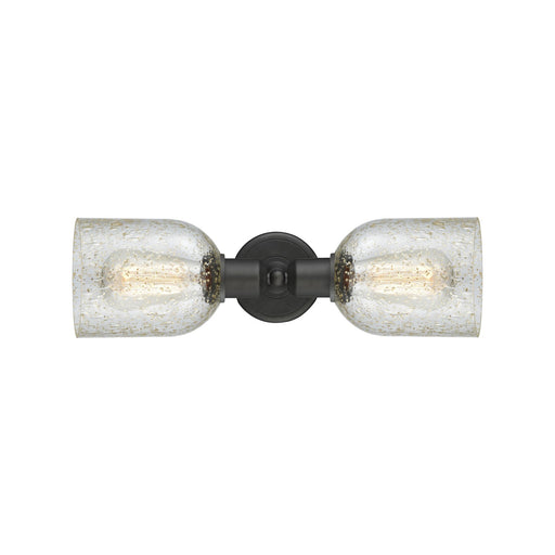 Innovations Caledonia 17in 2-Light Linear Bath Vanity Light | Industrial Oil Rubbed Bronze Steel and Mica Glass | Bathroom Vanity | Model 900-2W-OB-G259