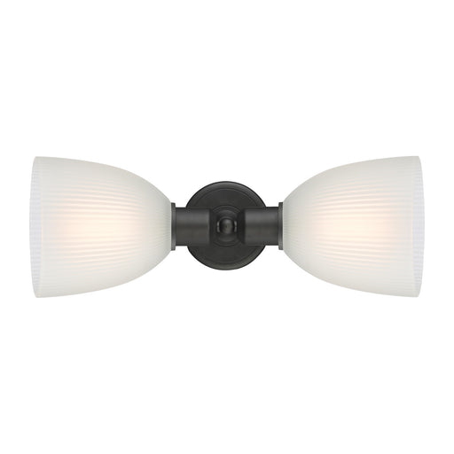 Innovations Castile 17in 2-Light Linear Bath Vanity | Industrial Oil Rubbed Bronze Steel and White Glass Dome Shades | Bathroom | Model 900-2W-OB-G381