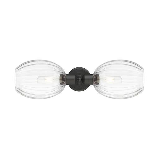 Innovations Preston Bulb 21in 2-Light Linear Bath Vanity Light | Industrial Oil Rubbed Bronze Steel and Clear Glass | Bathroom | Model 900-2W-OB-G459-6CL