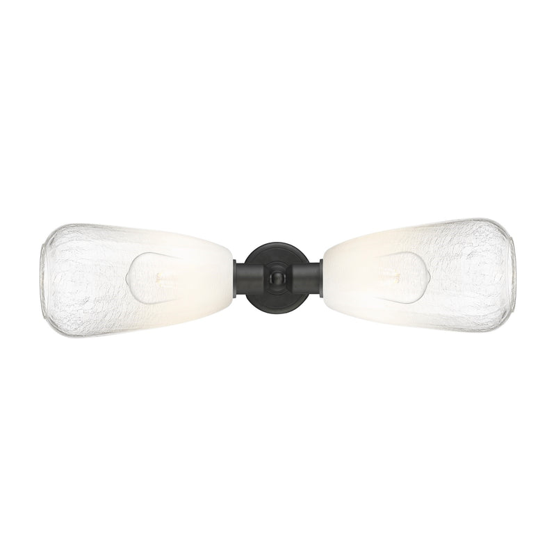 Innovations Brookhaven Almond 25in 2-Light Linear Bath Vanity Light | Industrial Oil Rubbed Bronze Steel and Opal Glass | Model 900-2W-OB-G480-6OP