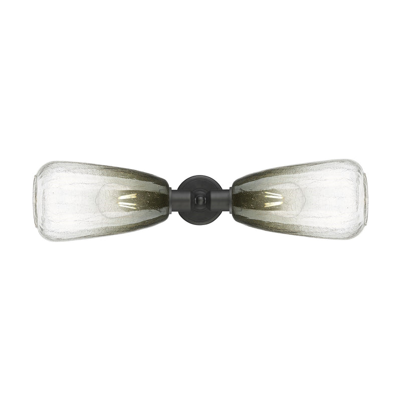 Innovations Brookhaven Almond 25in 2-Light Linear Bath Vanity Light | Industrial Oil Rubbed Bronze Steel and Slate Glass | Model 900-2W-OB-G480-6SL