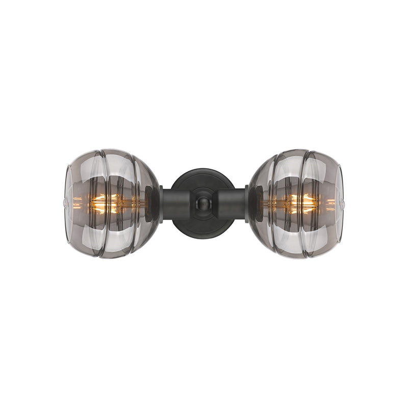 Innovations Rochester 15in 2-Light Linear Bath Vanity Light | Industrial Oil Rubbed Bronze Steel and Light Smoke Glass | Model 900-2W-OB-G556-6SM
