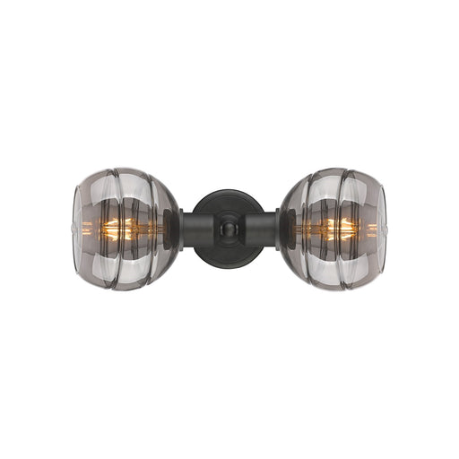 Innovations Rochester 15in 2-Light Linear Bath Vanity Light | Industrial Oil Rubbed Bronze Steel and Light Smoke Glass | Model 900-2W-OB-G556-6SM