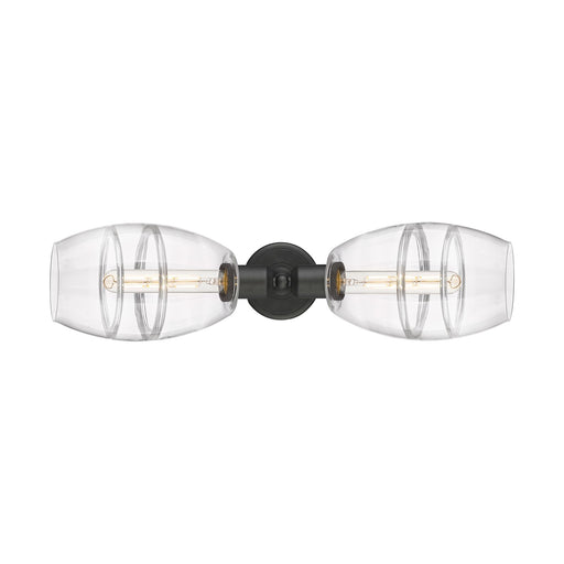 Innovations Vaz 24in 2-Light Linear Bath Vanity | Industrial Oil Rubbed Bronze Steel and Clear Glass | Kitchen & Bathroom | Model 900-2W-OB-G557-6CL