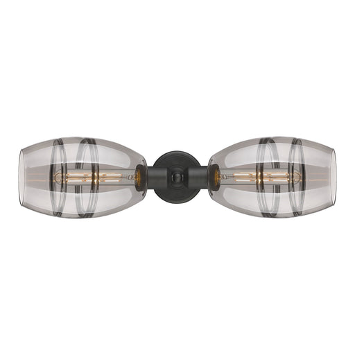 Innovations Vaz 24in 2-Light Linear Bath Vanity | Industrial Oil Rubbed Bronze Steel and Smoke Glass | Kitchen & Bathroom | Model 900-2W-OB-G557-6SM