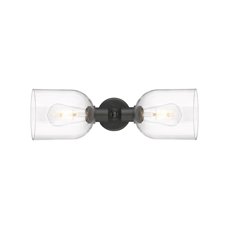 Innovations Bella 18in 2-Light Linear Bath Vanity Light | Industrial Oil Rubbed Bronze and Clear Glass | Bathroom Vanity | Model 900-2W-OB-G558-6CL