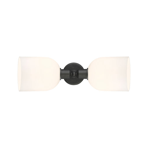 Innovations Bella 18in 2-Light Linear Bath Vanity Light | Industrial Oil Rubbed Bronze and White Glass | Bathroom Vanity | Model 900-2W-OB-G558-6GWH