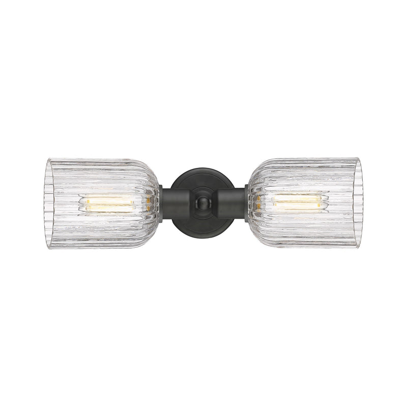 Innovations Bridal Veil 17in 2-Light Linear Bath Vanity Light | Industrial Oil Rubbed Bronze and Clear Glass | Bathroom Vanity | Model 900-2W-OB-G559-5CL
