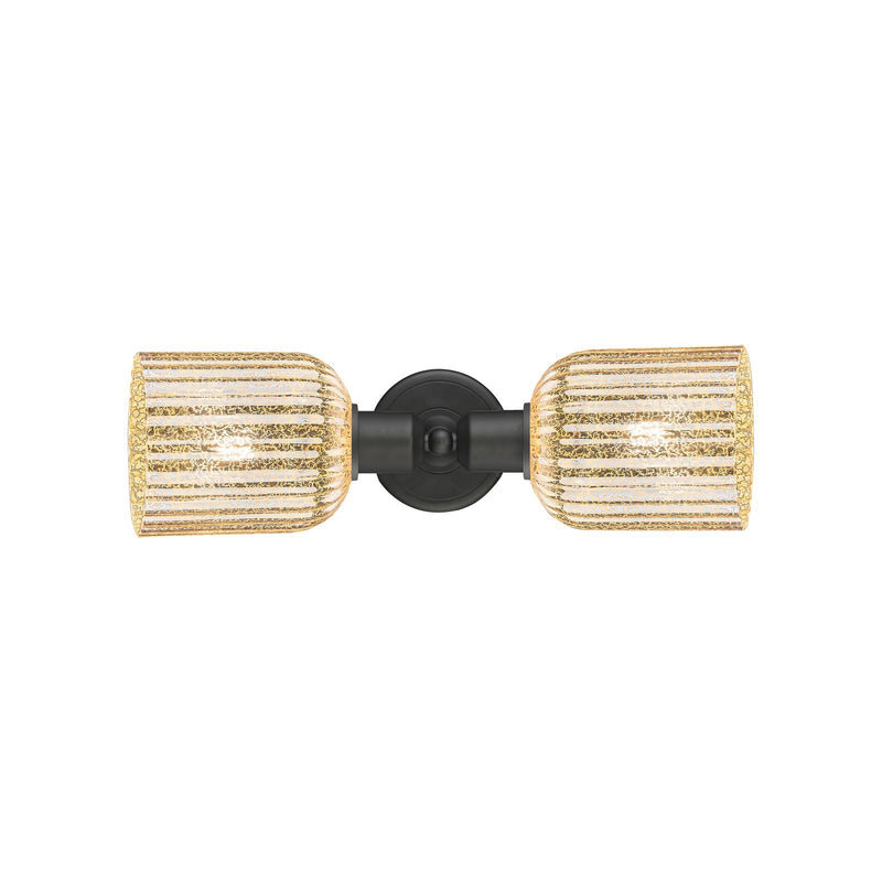 Innovations Bridal Veil 17in 2-Light Linear Bath Vanity Light | Industrial Oil Rubbed Bronze and Mercury Glass | Bathroom | Model 900-2W-OB-G559-5ME
