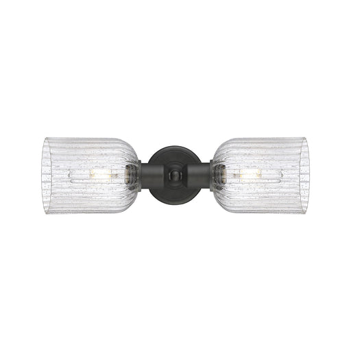 Innovations Bridal Veil 17in 2-Light Linear Bath Vanity Light | Industrial Oil Rubbed Bronze Steel and Seedy Glass | Bathroom | Model 900-2W-OB-G559-5SDY