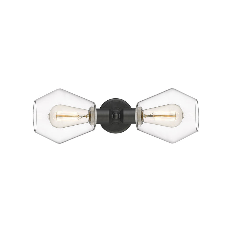 Innovations Cindyrella 18in 2-Light Linear Bath Vanity Light | Industrial Oil Rubbed Bronze Steel and Clear Glass | Bathroom | Model 900-2W-OB-G652-6