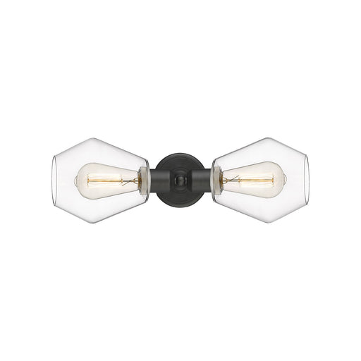 Innovations Cindyrella 18in 2-Light Linear Bath Vanity Light | Industrial Oil Rubbed Bronze Steel and Clear Glass | Bathroom | Model 900-2W-OB-G652-6