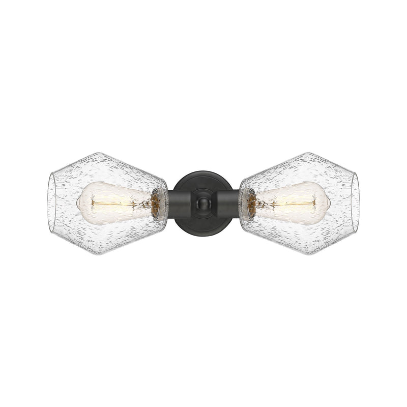 Innovations Cindyrella 18in 2-Light Linear Bath Vanity Light | Industrial Oil Rubbed Bronze Steel and Seedy Glass | Bathroom | Model 900-2W-OB-G654-6