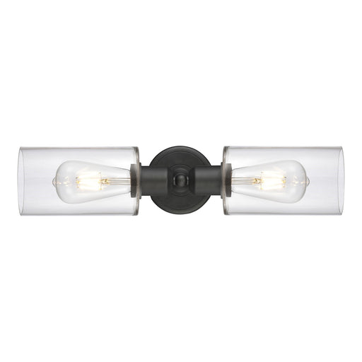 Innovations Clymer 17in 2-Light Linear Bath Vanity Light | Industrial Oil Rubbed Bronze Steel and Clear Glass | Bathroom Vanity | Model 900-2W-OB-G802